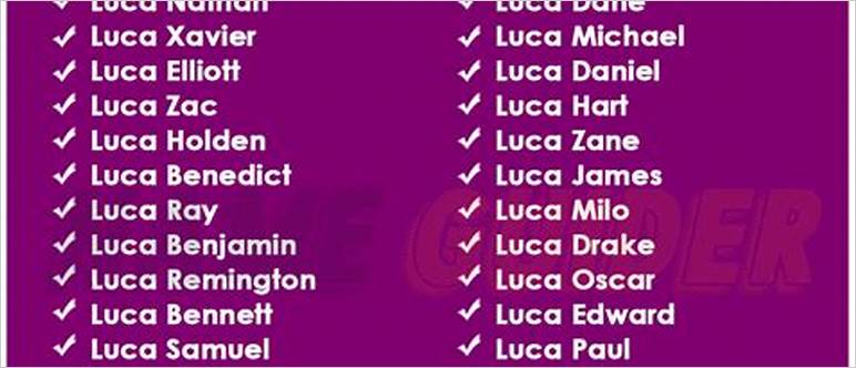 Luca middle name